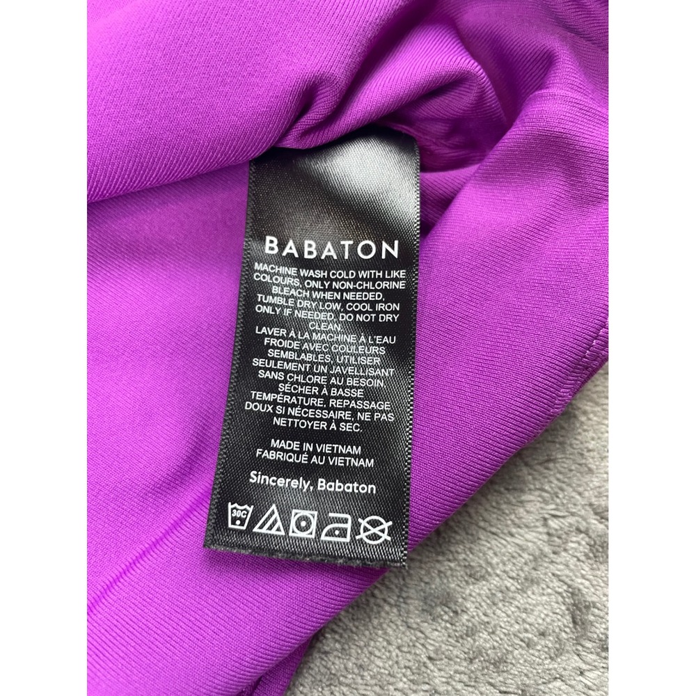 Babaton Purple Ribbed Ruched Tank‎ Top Size L - Picture 7 of 9